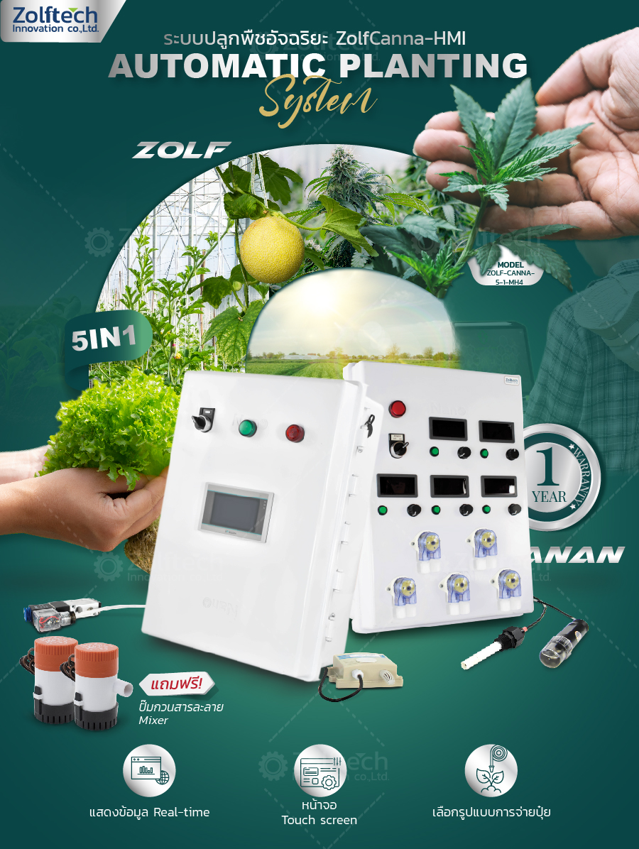 ระบบปลูกพืชอัจฉริยะ ZolfCanna รุ่น ZOLF-CANNA-5-1-MH4